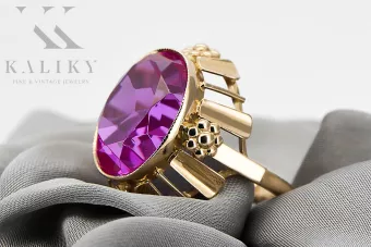 Vintage bijuterii Inel Ametist Aur galben 14K vrc043y